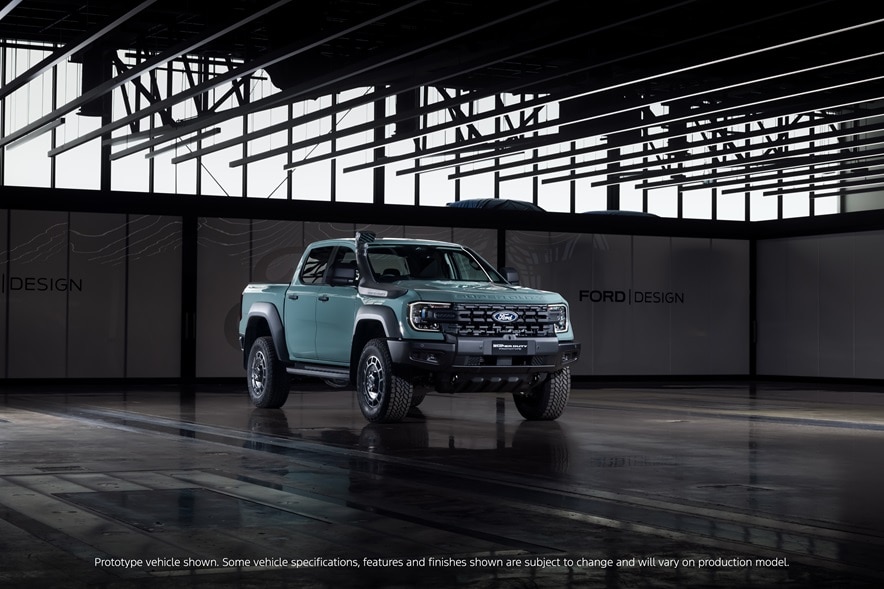 Ford Ranger Super Duty. Prototype vehicle shown. Some vehicle specifications, features and finishes shown are subject to change and will vary on production model.