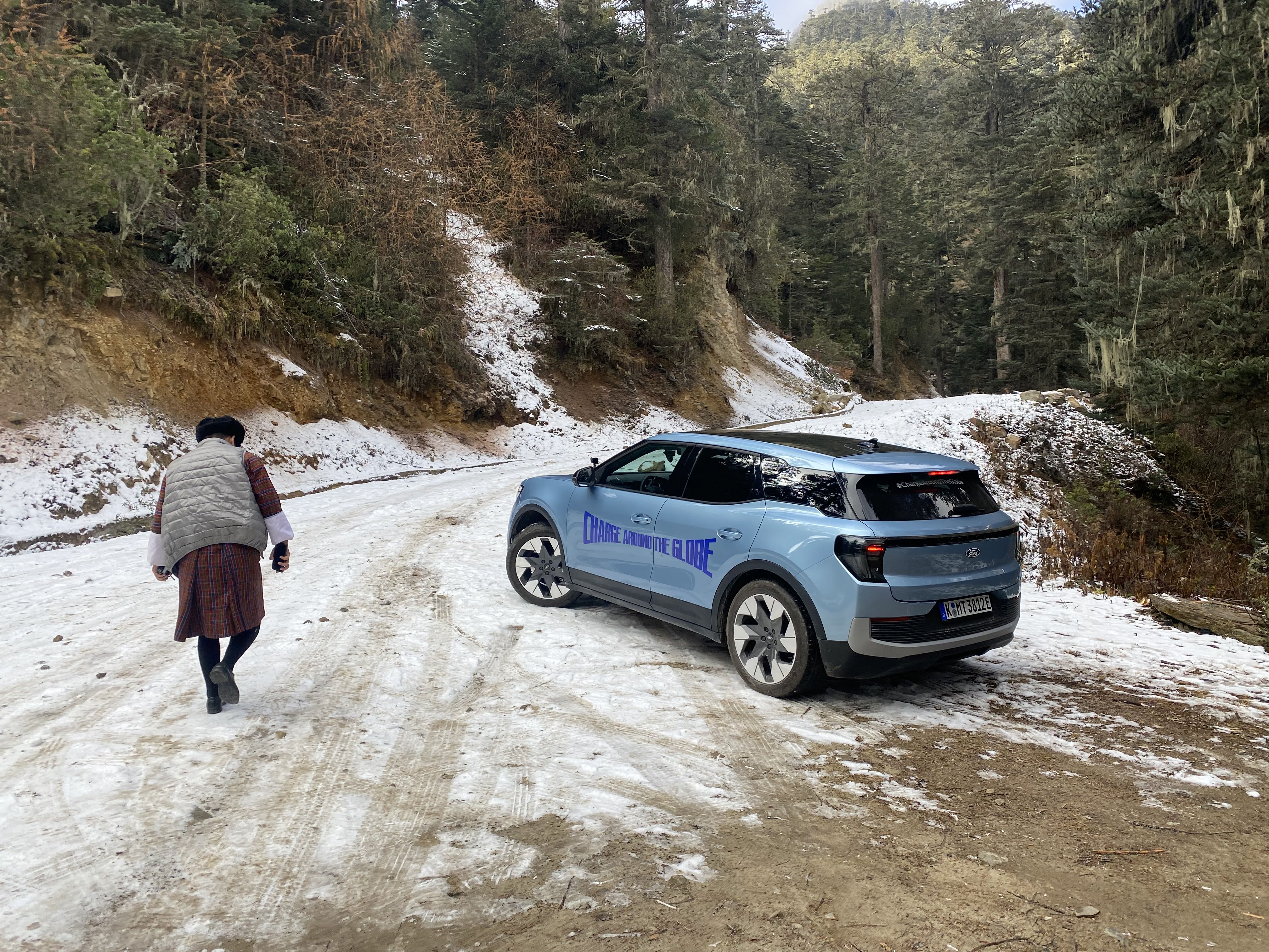Tricky ice and snow conditions in mountainous Bhutan. LICENSE EXPIRES: PERPETUAL - LICENSE BY: Ford Europe LICENSE SCOPE: A - Earned editorial, press releases, press kits. B - All non-broadcast digital and online media. C - All non-broadcast digital and online media, plus Retail and POS (showrooms, events etc). D - All print media (newspaper, magazine etc) REGION: Global COPYRIGHT AND IMAGE RIGHTS: This content is solely for editorial use and for providing individual users with information. Any storage in databases, or any distribution to third parties within the scope of commercial use, or for commercial use is permitted with written consent from Ford of Europe only.
