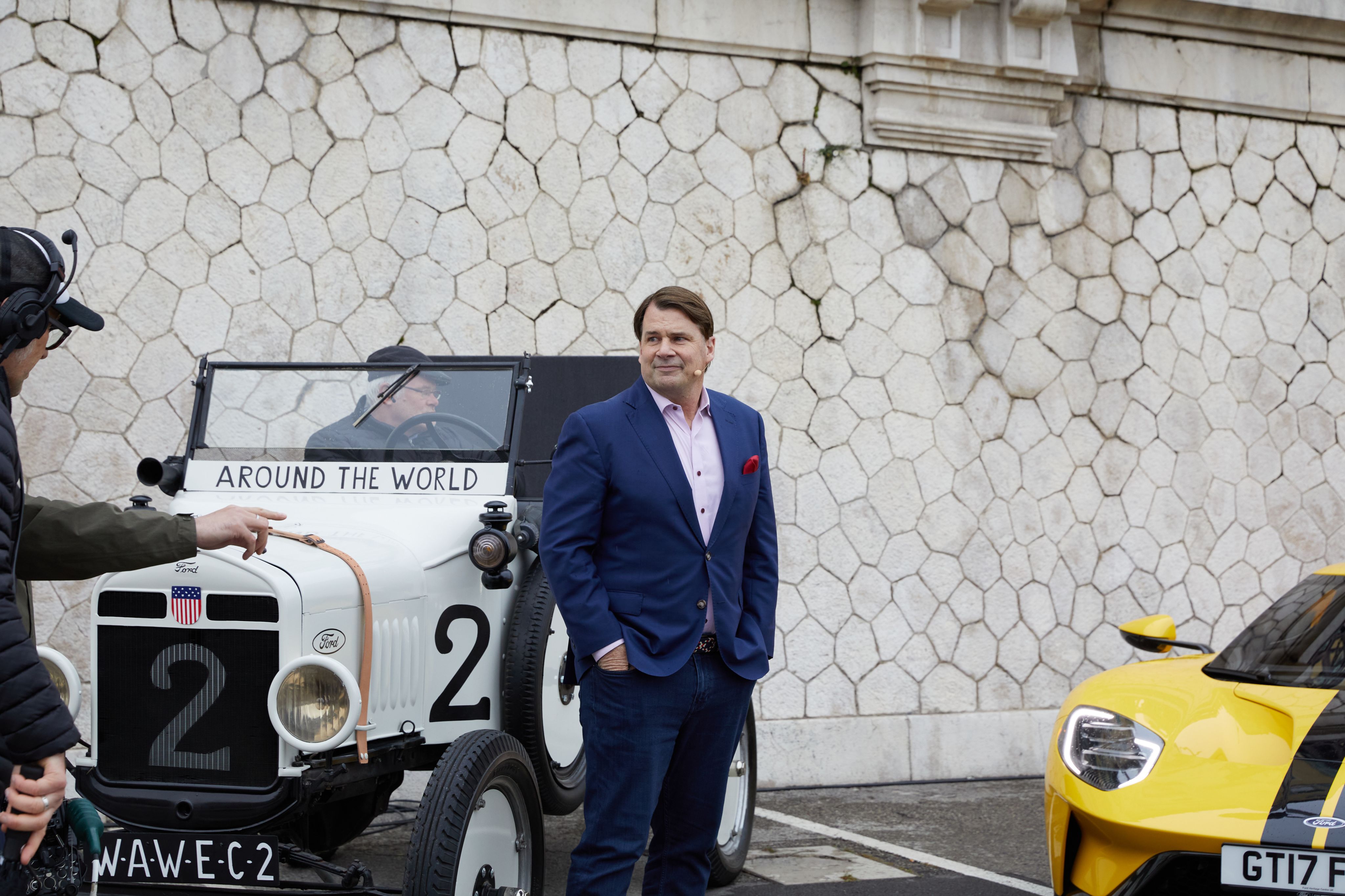 CEO of Ford, Jim Farley, in Nice for the end of Lexie's epic adventure. LICENSE EXPIRES: PERPETUAL - LICENSE BY: Ford Europe LICENSE SCOPE: A - Earned editorial, press releases, press kits. B - All non-broadcast digital and online media. C - All non-broadcast digital and online media, plus Retail and POS (showrooms, events etc). D - All print media (newspaper, magazine etc) REGION: Global COPYRIGHT AND IMAGE RIGHTS: This content is solely for editorial use and for providing individual users with information. Any storage in databases, or any distribution to third parties within the scope of commercial use, or for commercial use is permitted with written consent from Ford of Europe only.