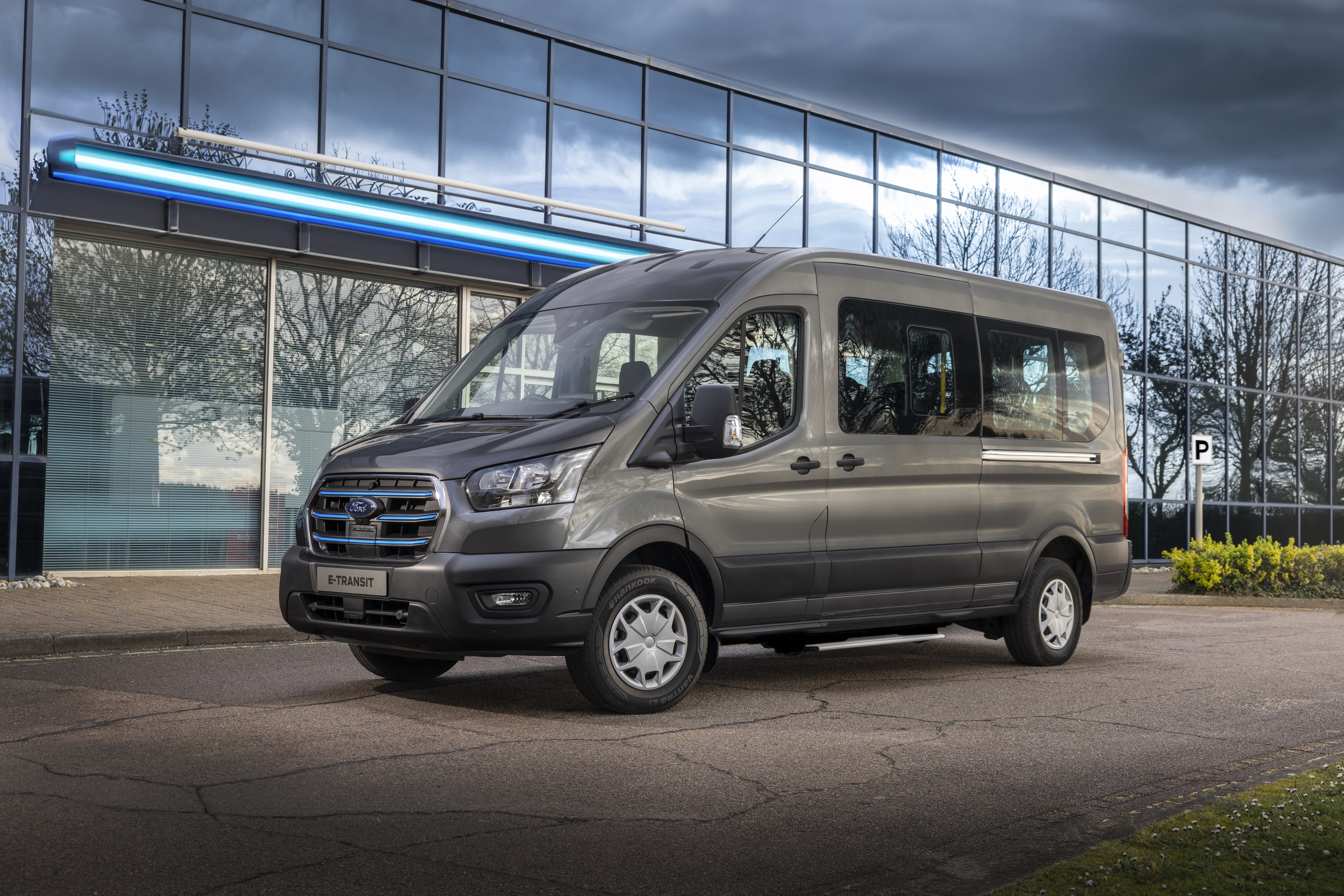 grey van with door closed