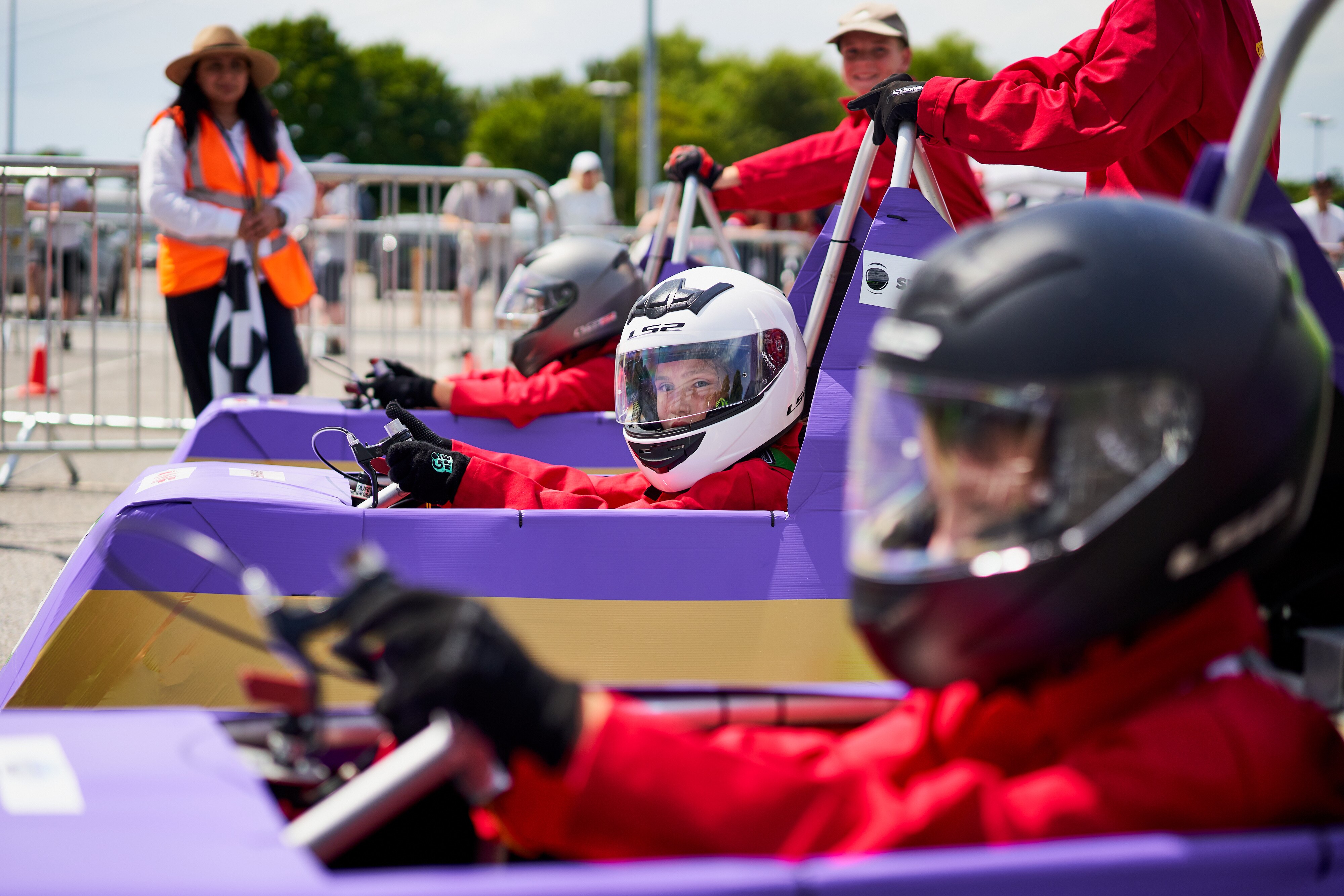 Formula Goblin drivers from Grove Wood school getting focussed. LICENSE EXPIRES: PERPETUAL - LICENSE BY: Spacesuit Media LICENSE SCOPE: A - Earned editorial, press releases, press kits. B - All non-broadcast digital and online media. C - All non-broadcast digital and online media, plus Retail and POS (showrooms, events etc). D - All print media (newspaper, magazine etc) REGION: Global COPYRIGHT AND IMAGE RIGHTS: This content is solely for editorial use and for providing individual users with information. Any storage in databases, or any distribution to third parties within the scope of commercial use, or for commercial use is permitted with written consent from Ford of Europe only. IMAGE CREDIT: James Lynch / Spacesuit Media