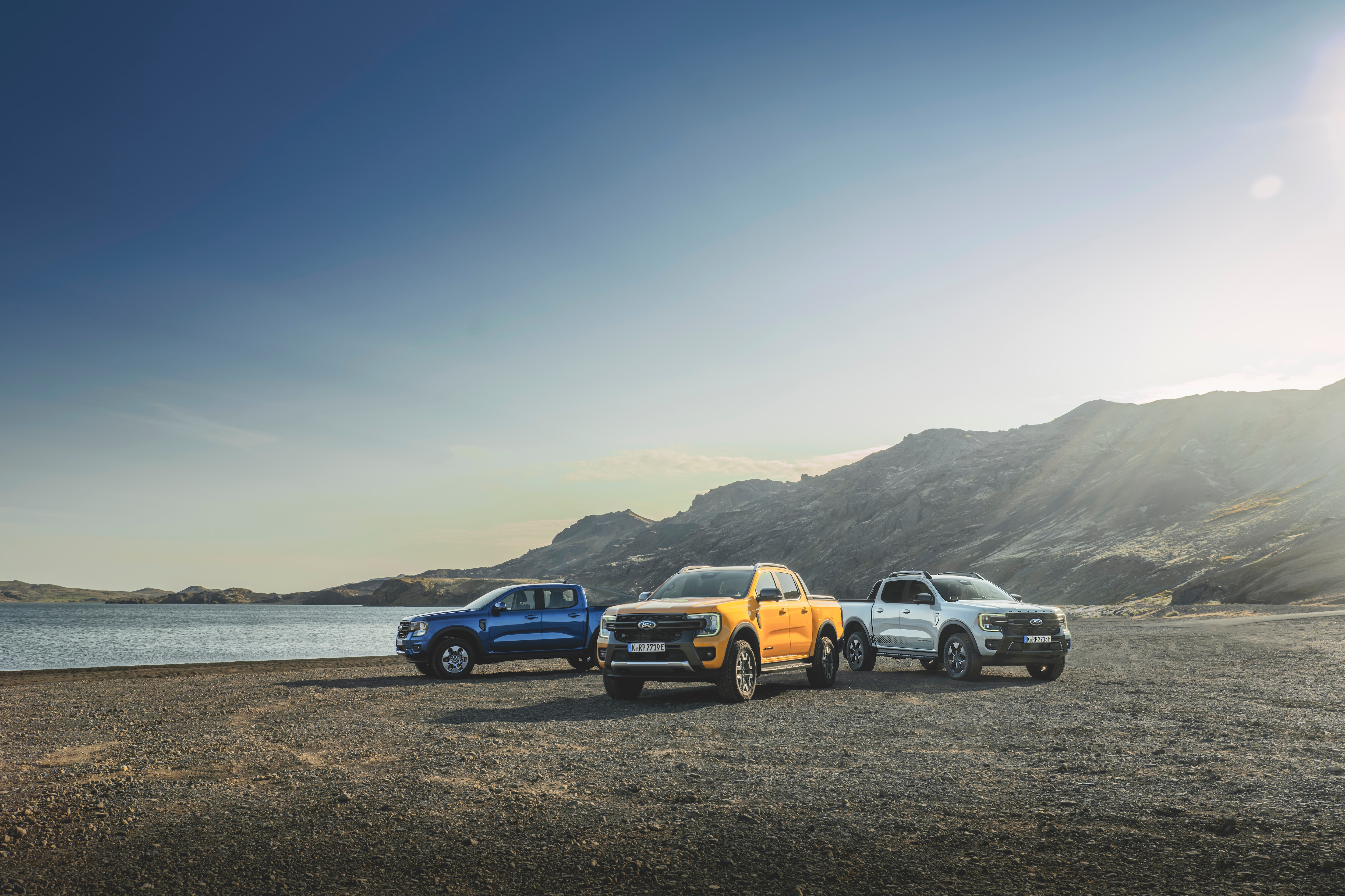 Ford Ranger PHEV: from left to right, the XLT, Wildtrak and Stormtrak