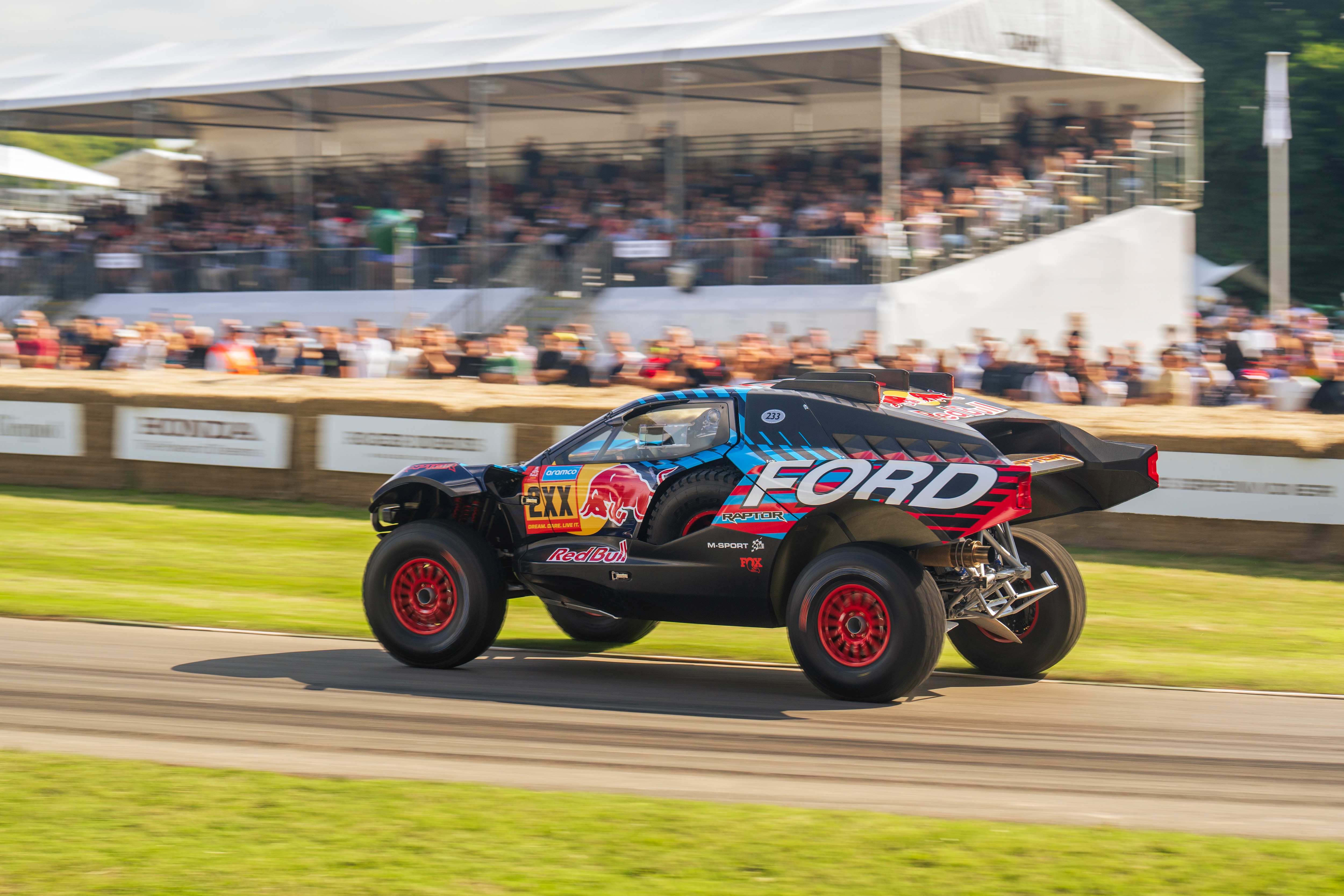 Raptor T1+ at the 2024 Goodwood Festival of Speed. License valid for earned editorial, press releases, press kits. All non-broadcast digital and online media Region: Global. This content is solely for editorial use and for providing individual users with information. Any storage in databases, or any distribution to third parties within the scope of commercial use, or for commercial use is permitted with written consent from Ford in Europe GmbH only.