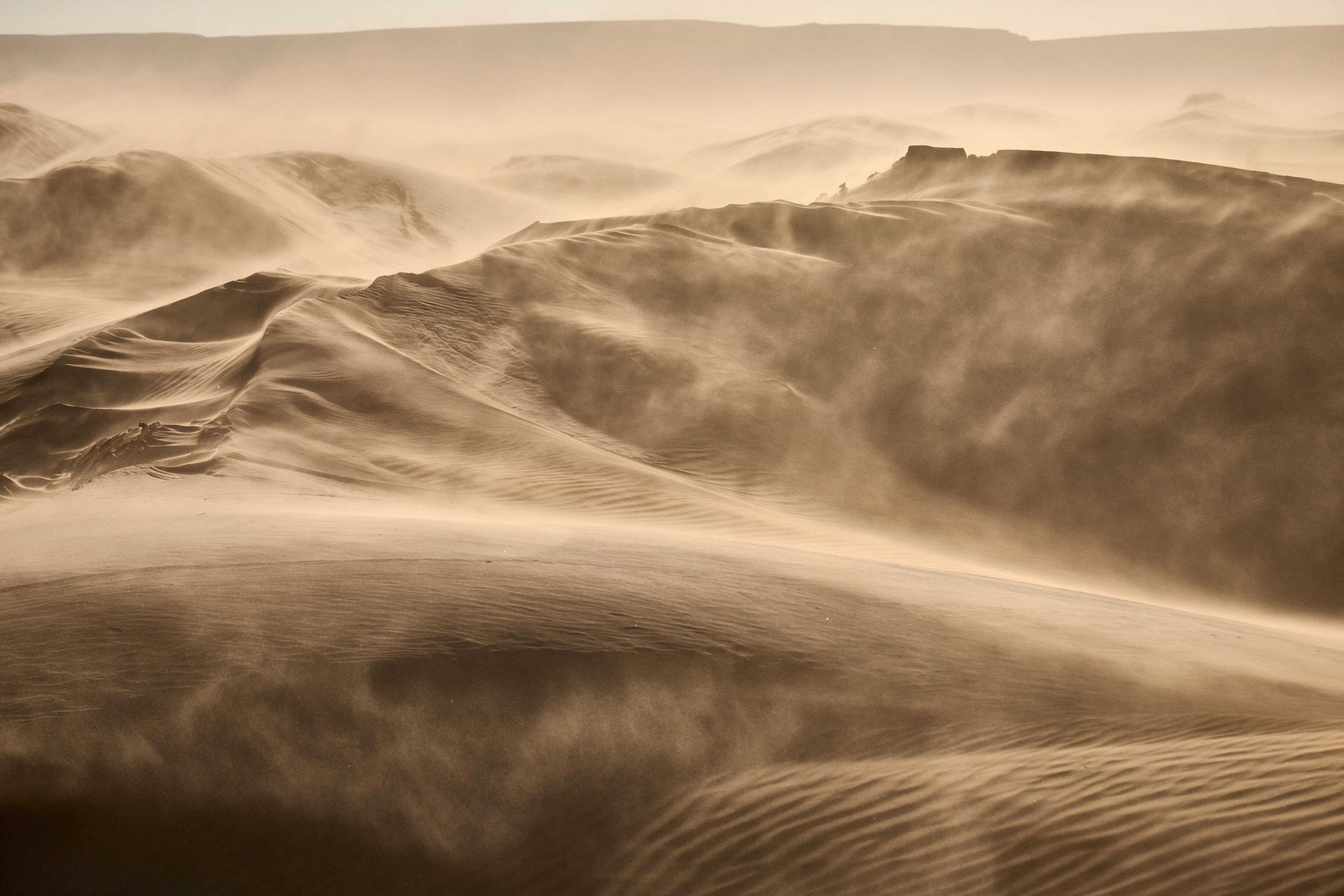 Desert sand blowing in the wind