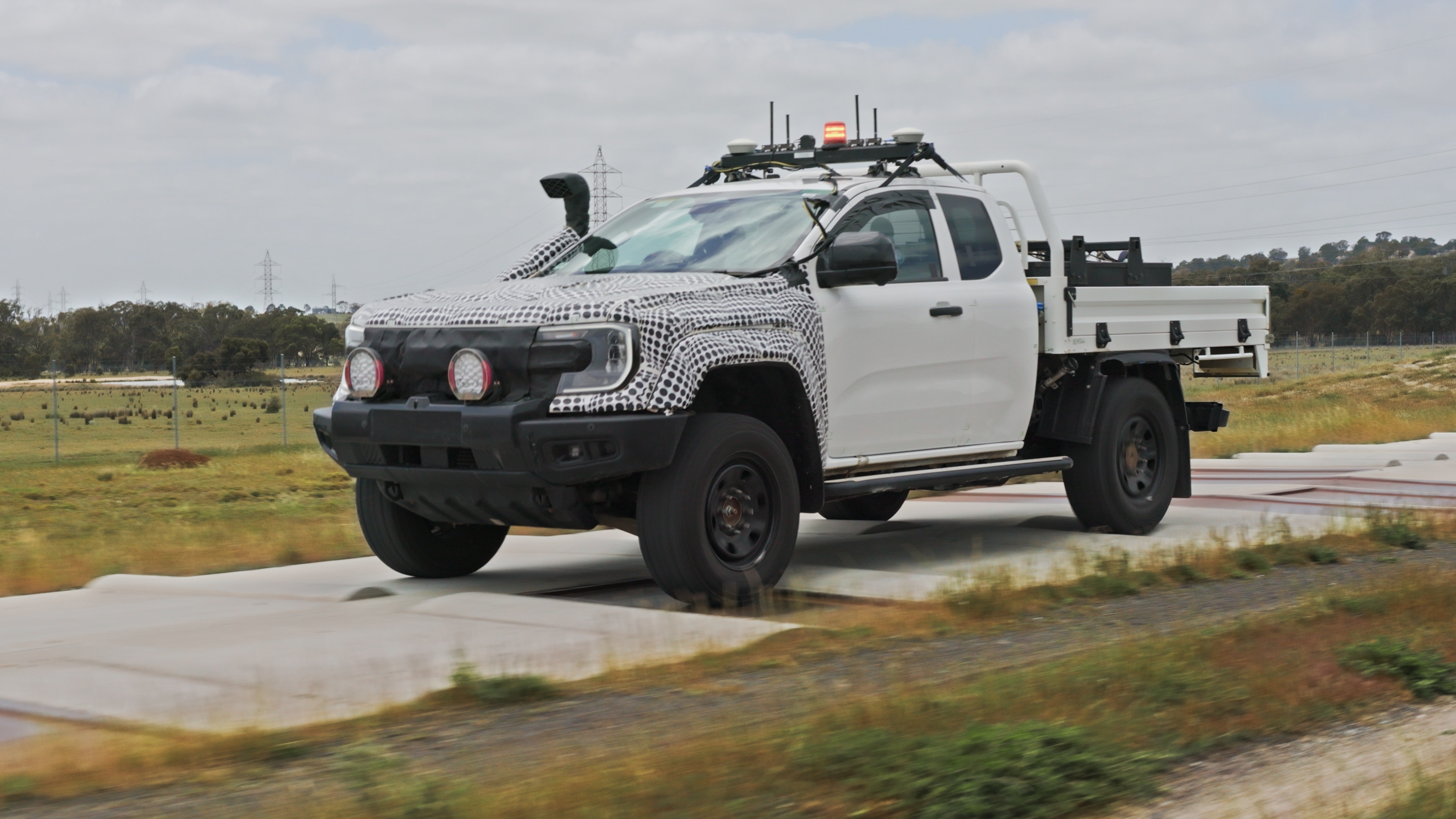Ranger Super Duty prototype on Ford rough road proving ground in Australia