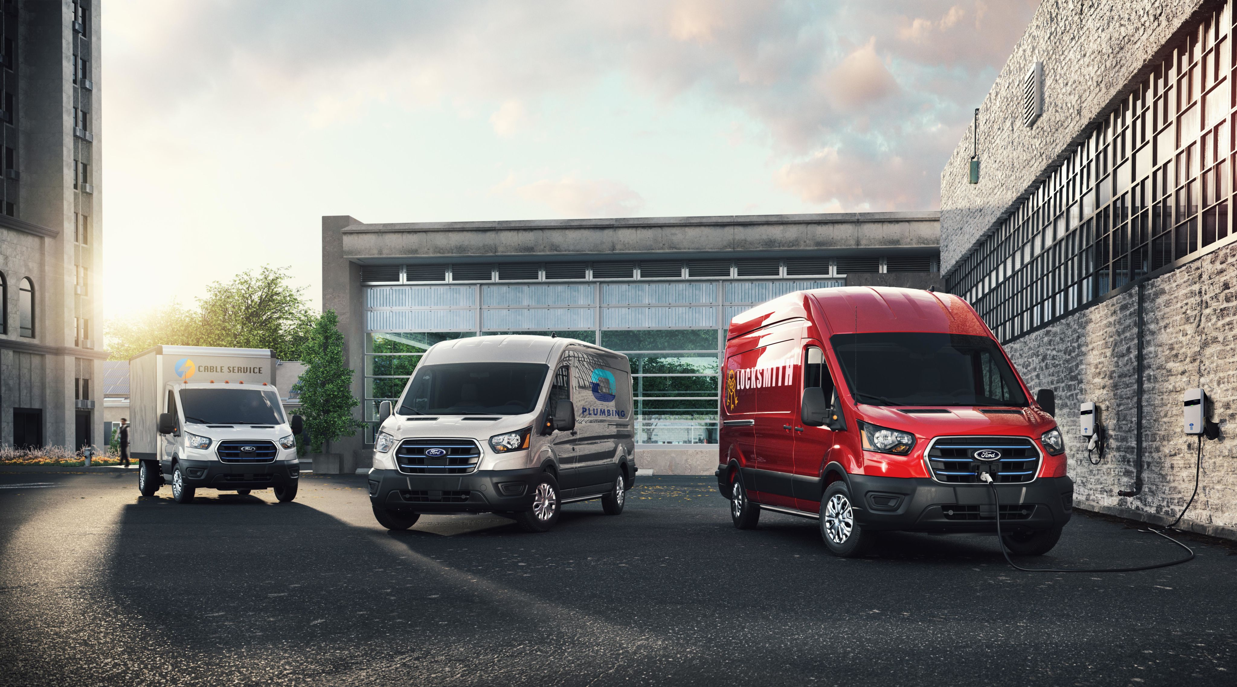 Three different congifurations of Ford E-Transit