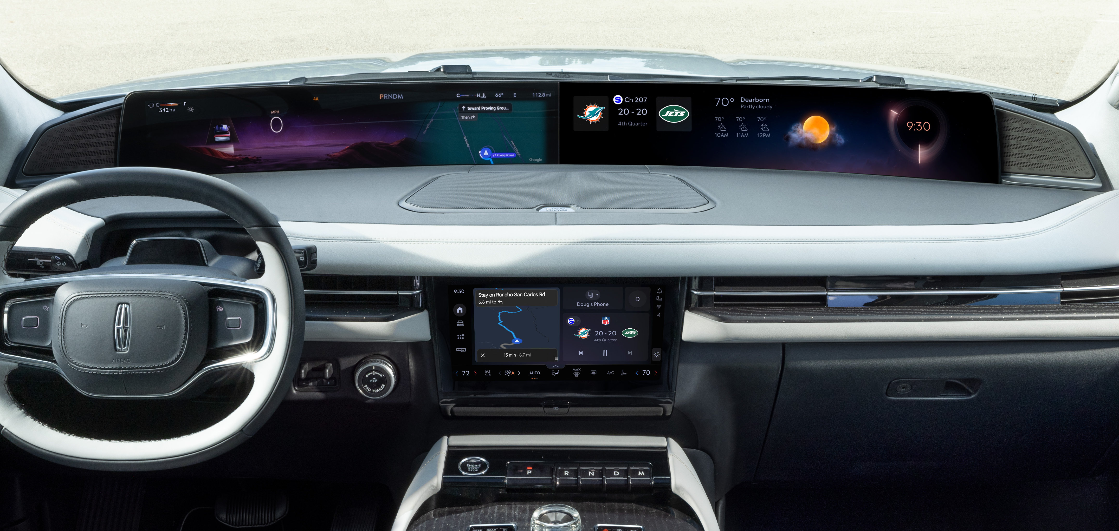 Now, when you tune into your favorite sports game on SiriusXM while on the road in vehicles with the Ford and Lincoln Digital Experience, the score of the game is displayed in the audio widget, appearing closer to your line of sight, as you keep your eyes on the road ahead. 