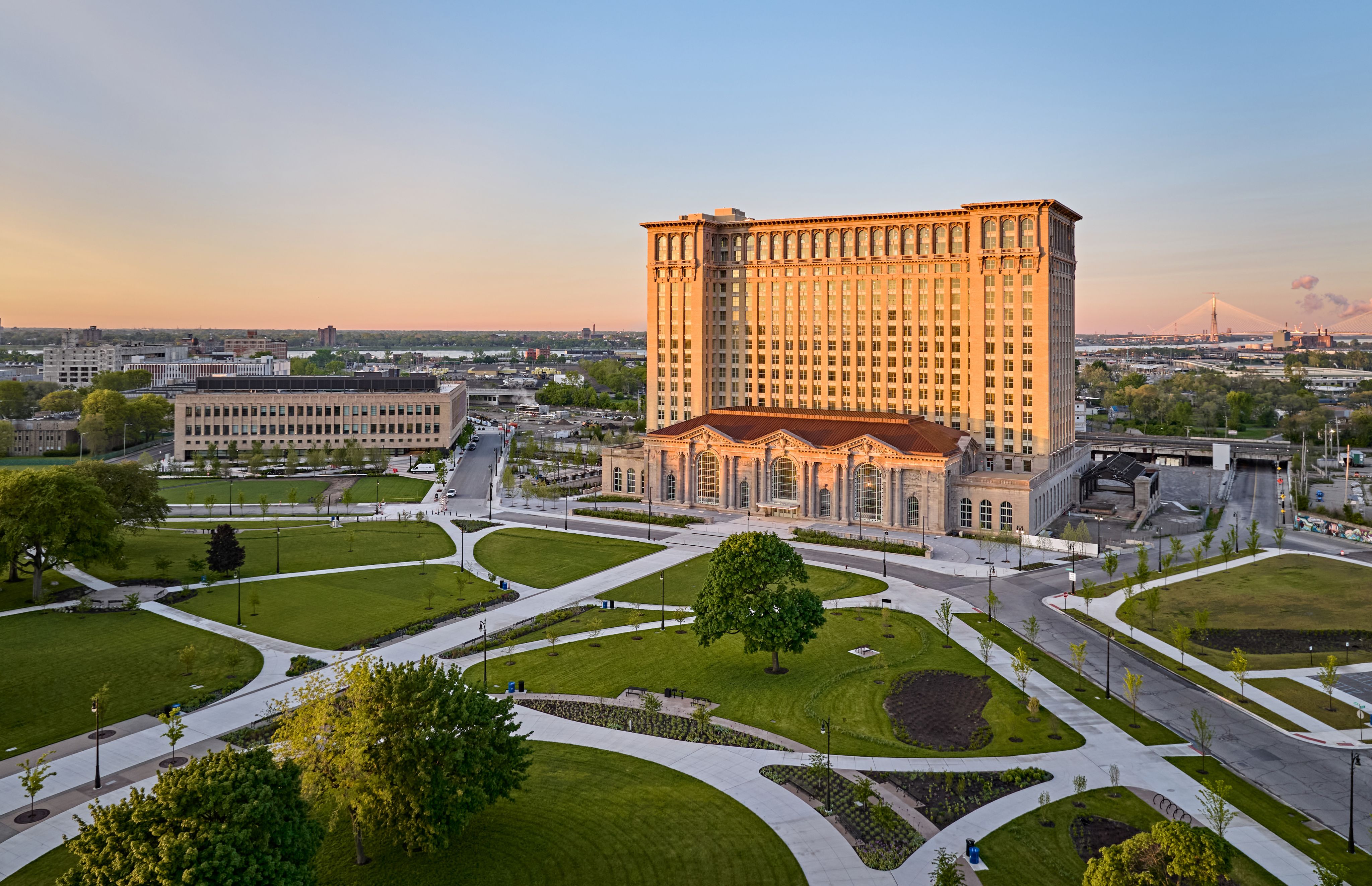 An aerial shot of the Station's exterior.