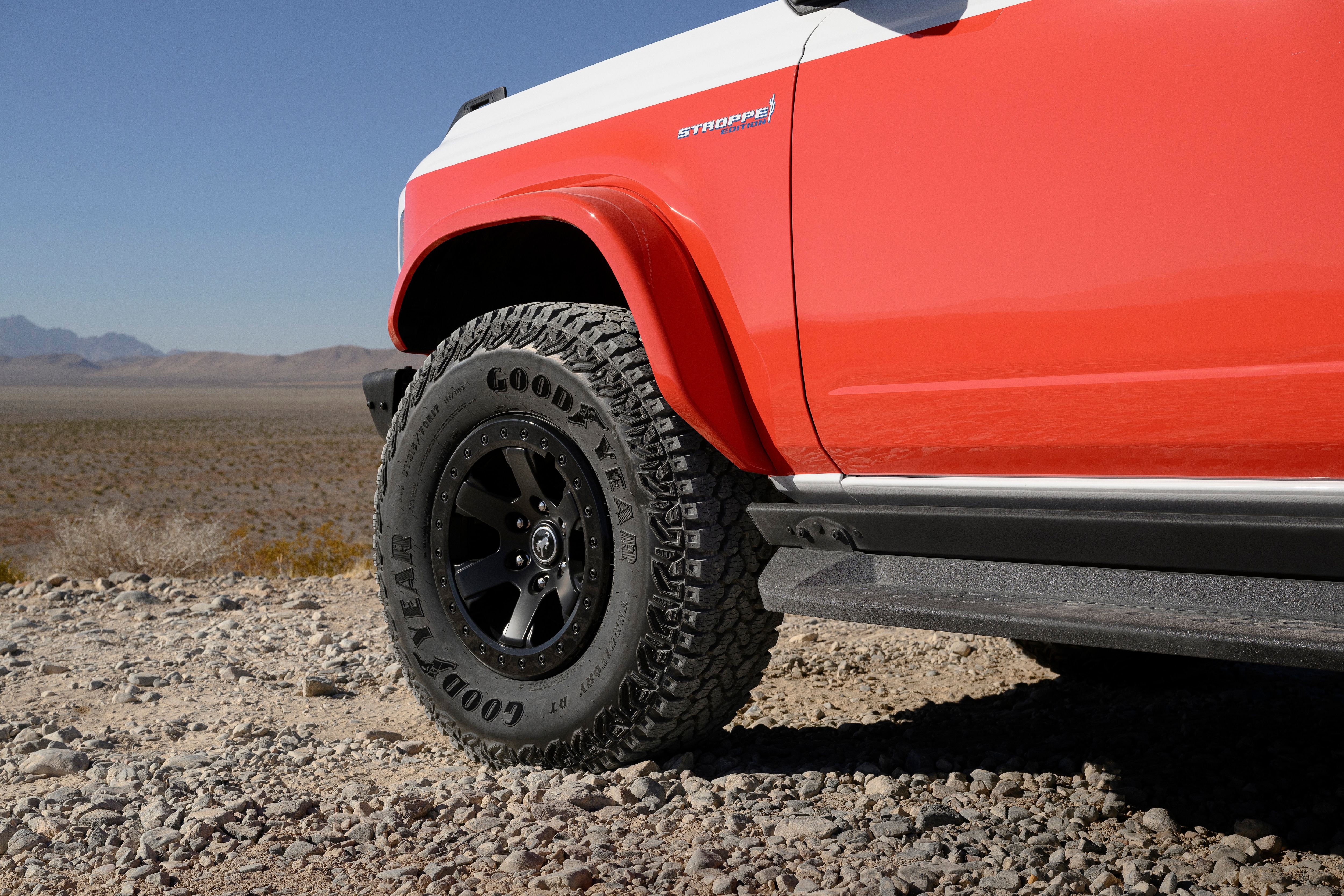 2025 Bronco Stroppe Special Edition preproduction model shown. Available January 2025. Actual production vehicle may vary. 