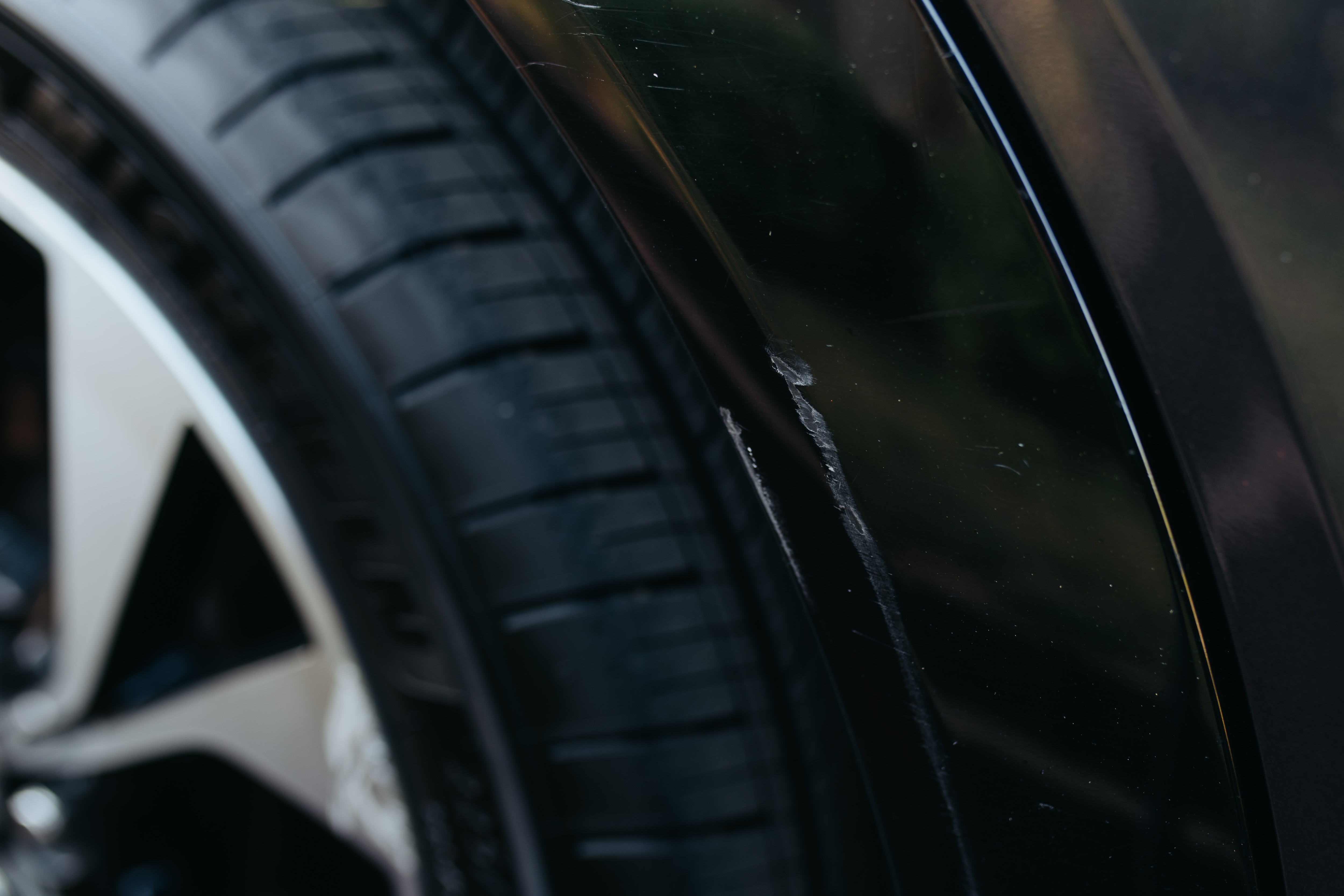 A light scratch on a Mustang Mach-E