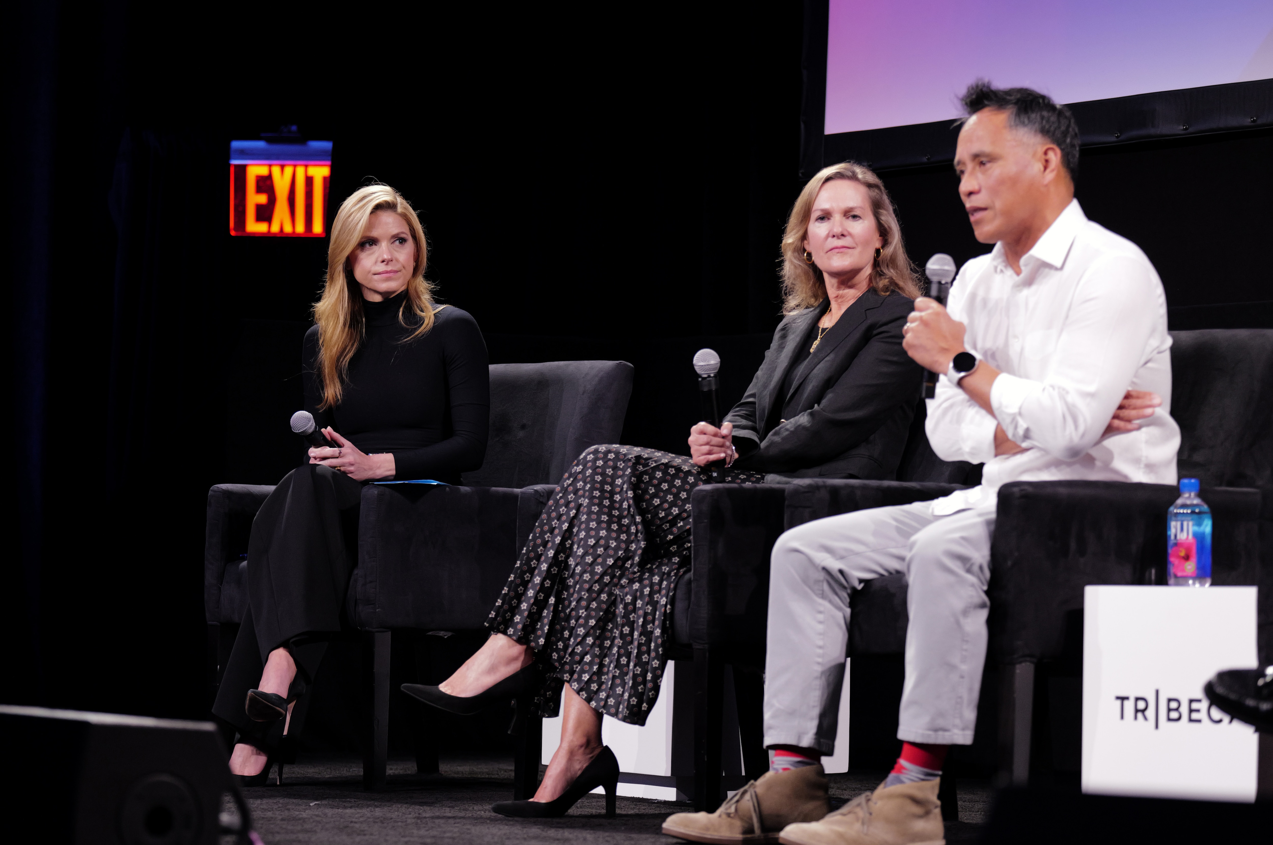 CNN anchor Kate Bolduan moderates a panel at Tribeca X.