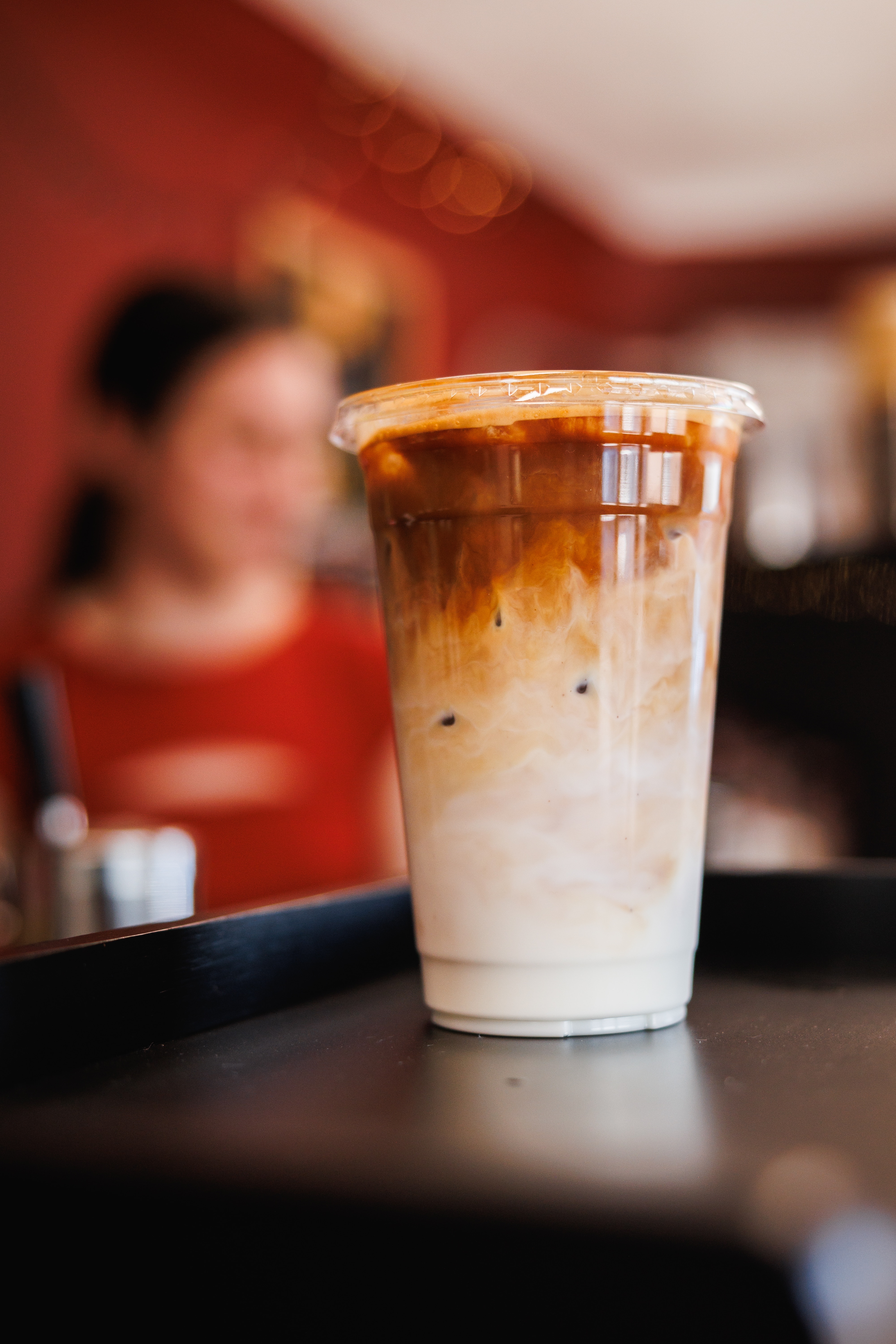 An iced latte.