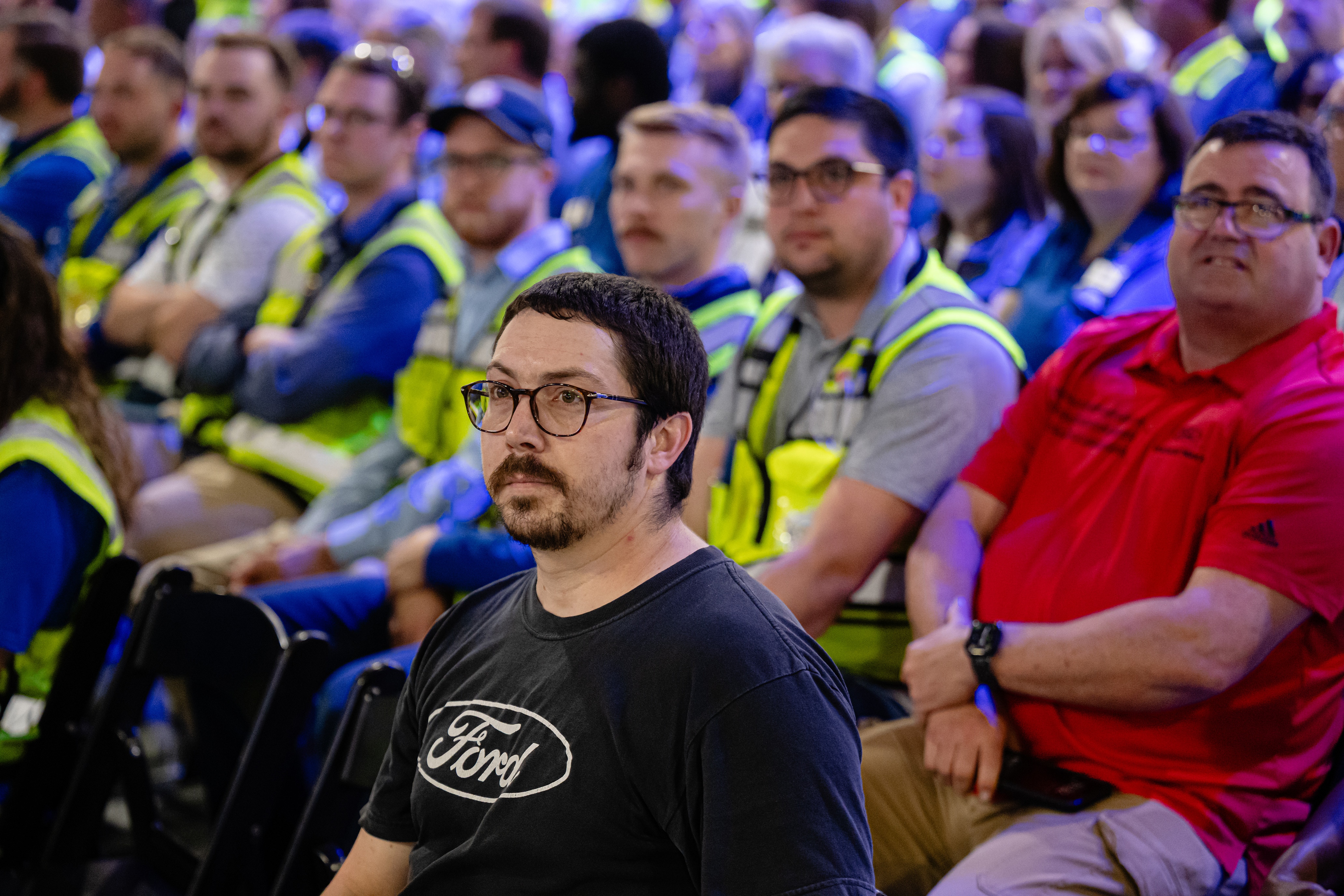 Kentucky Truck Plant team members attend a launch celebration for the new 2025 Ford Expedition on April 30, 2025.