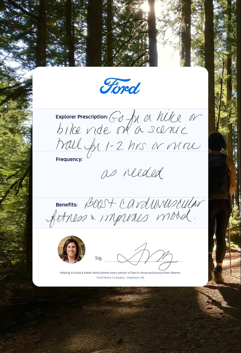 Go for a hike or bike ride on a scenic trail for 1-2 hours or more, as needed, to boost cardiovascular fitness and improve mood.