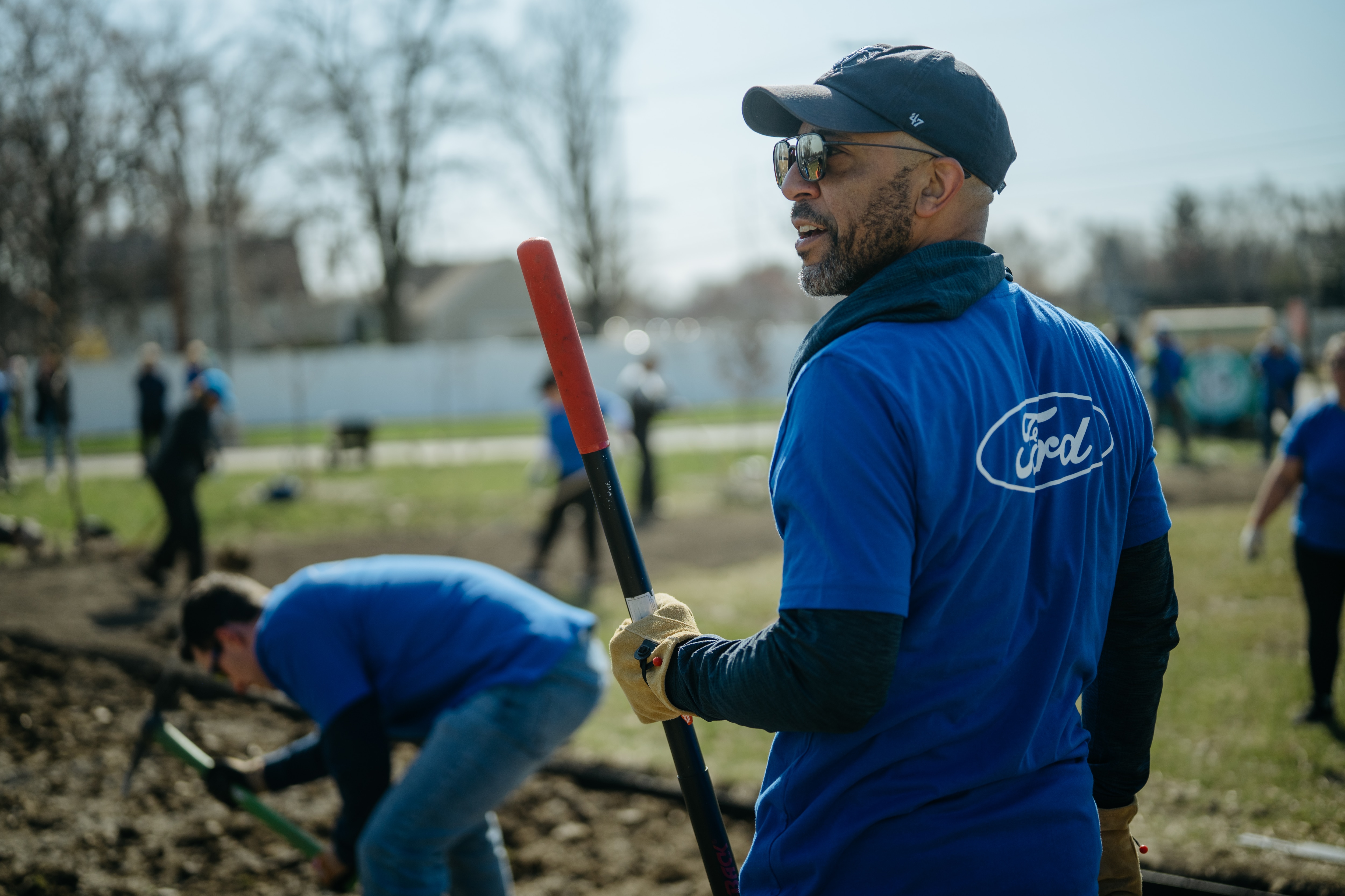 Ford employees volunteering.