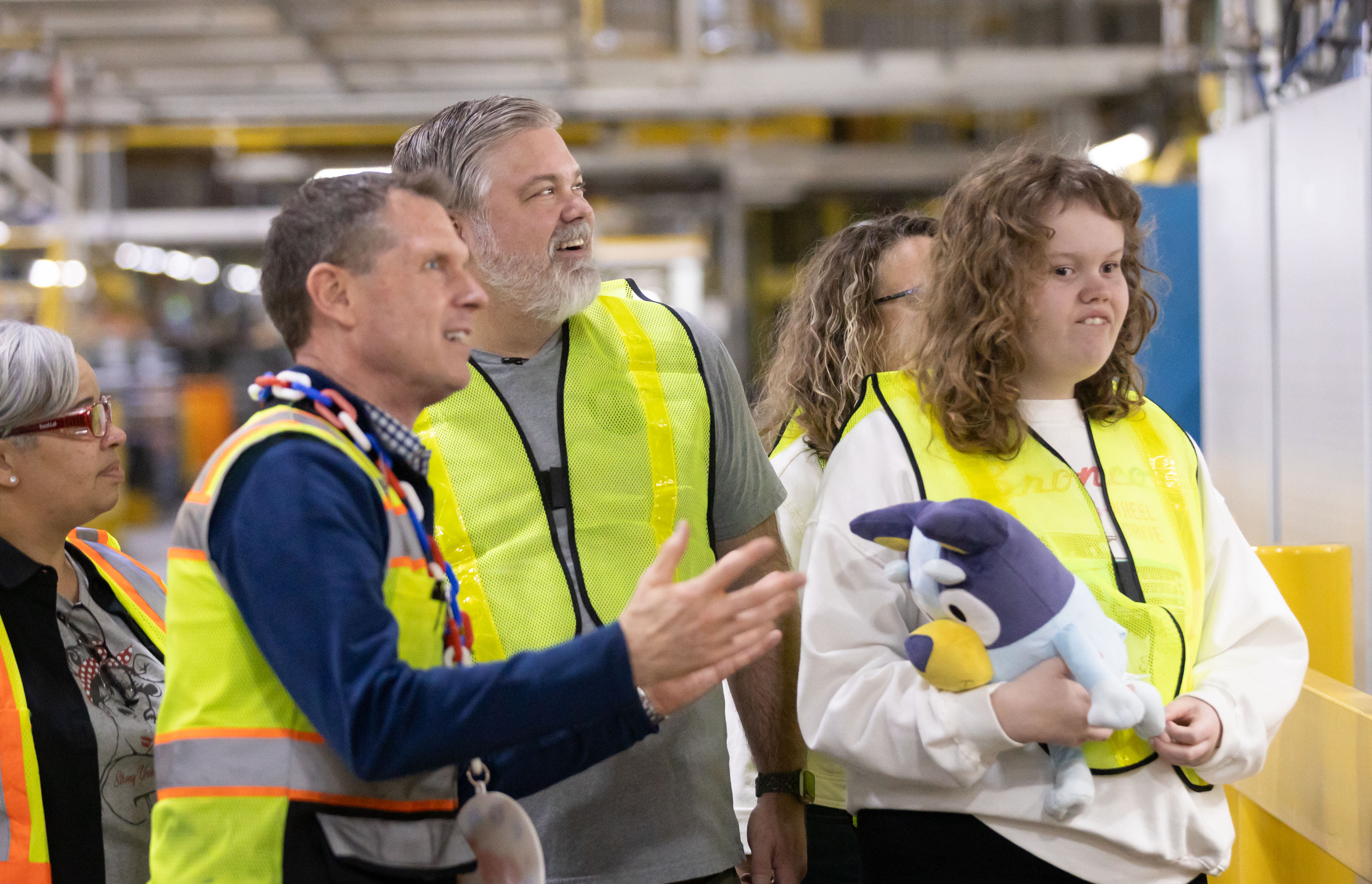 The Lockwood family on their visit to Michigan Assembly.
