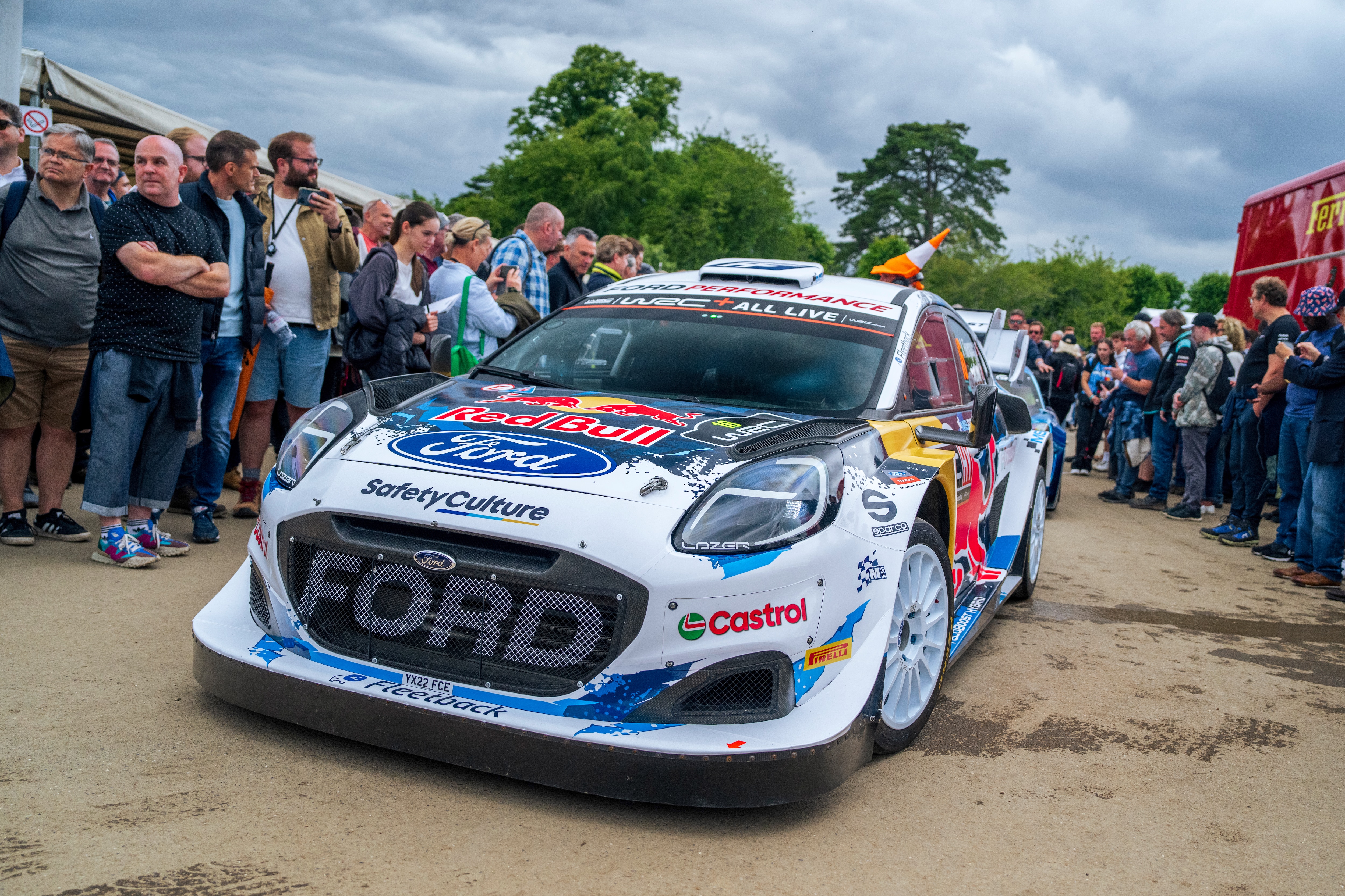 The Puma Hybrid Rally1 WRC car at the 2024 Goodwood Festival of Speed.