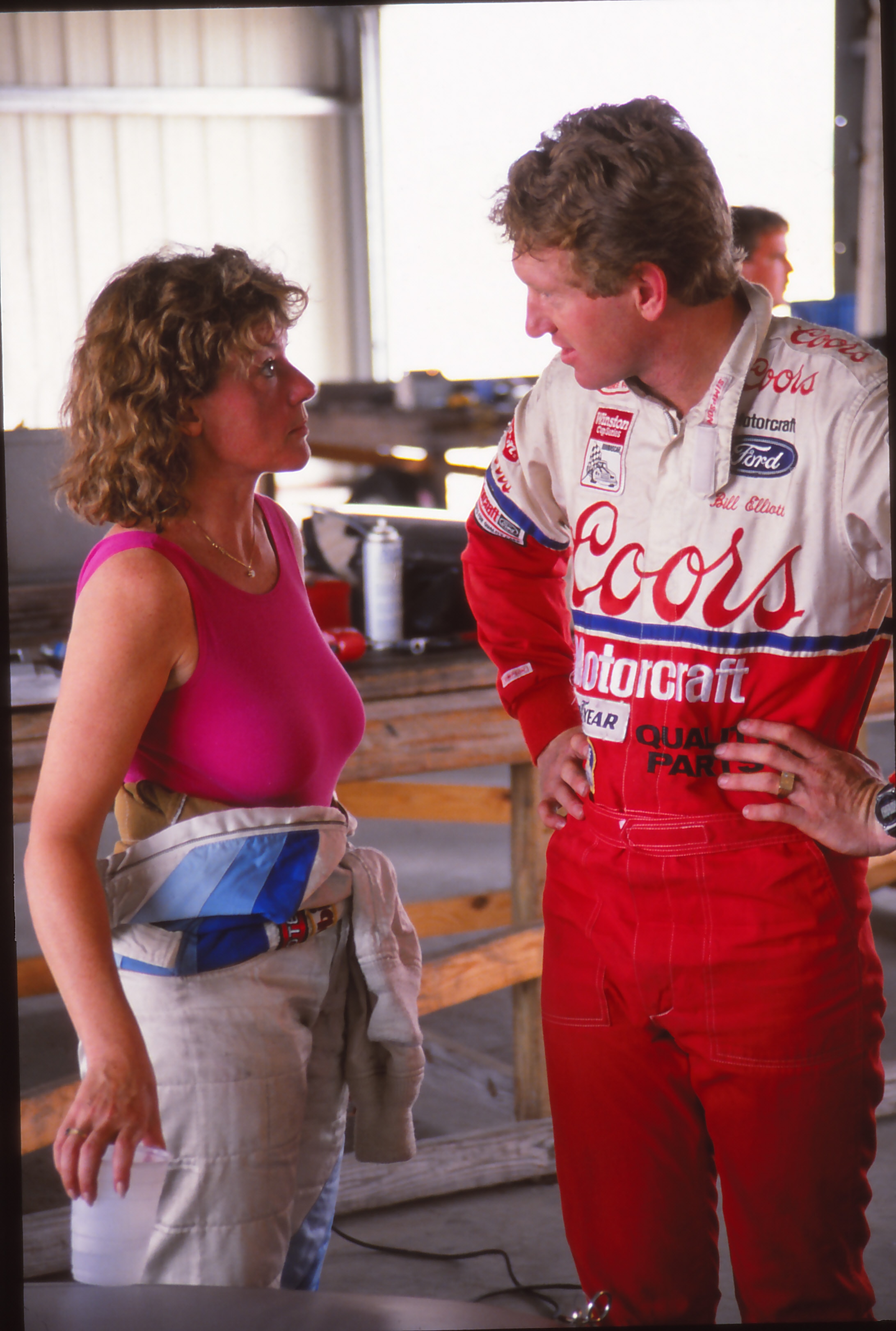 Lyn St. James with Bill Elliott.