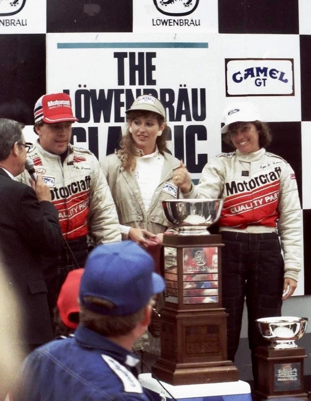 Lyn St. James after her first IMSA win.