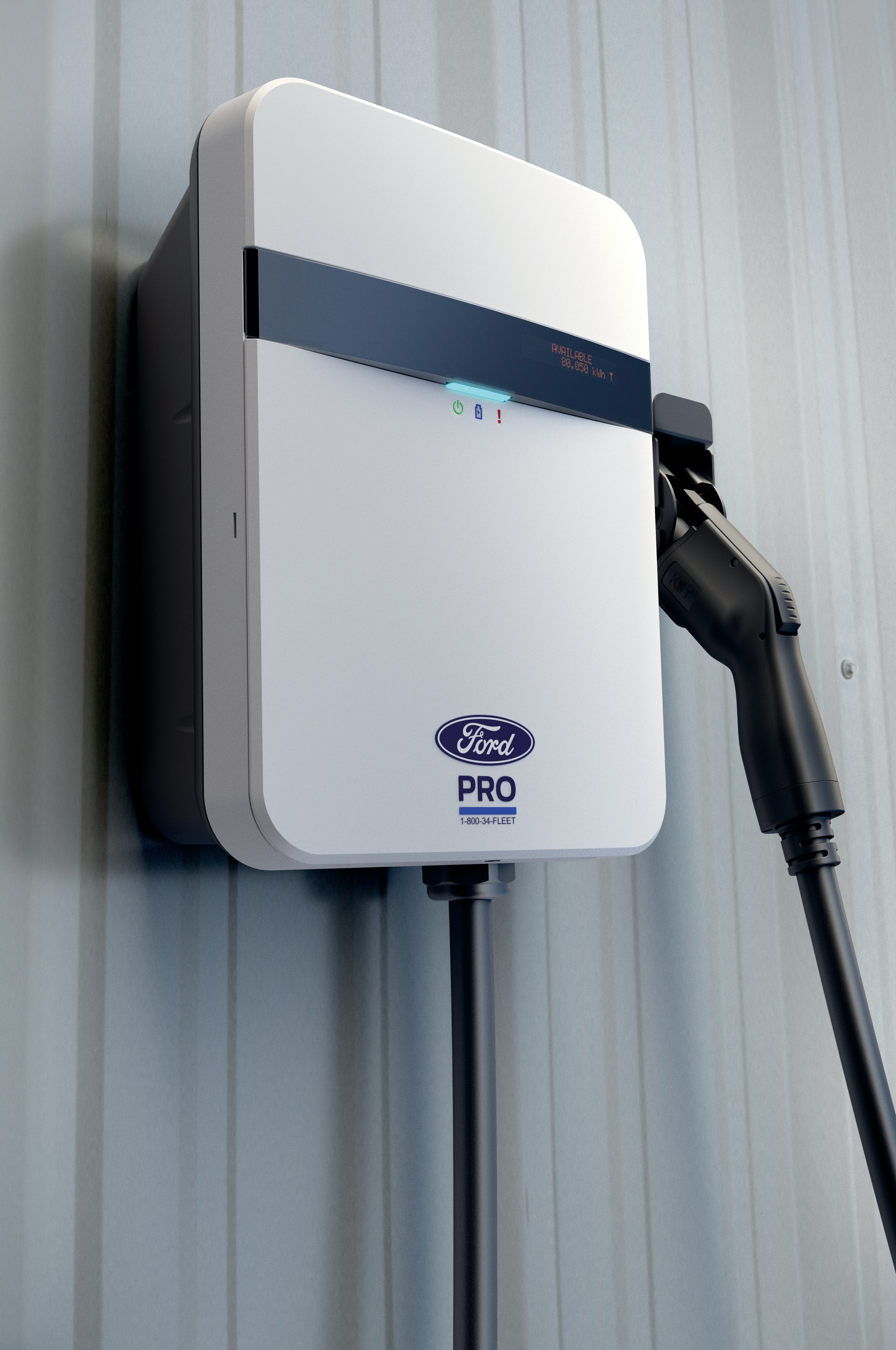A Ford Pro electric vehicle charger