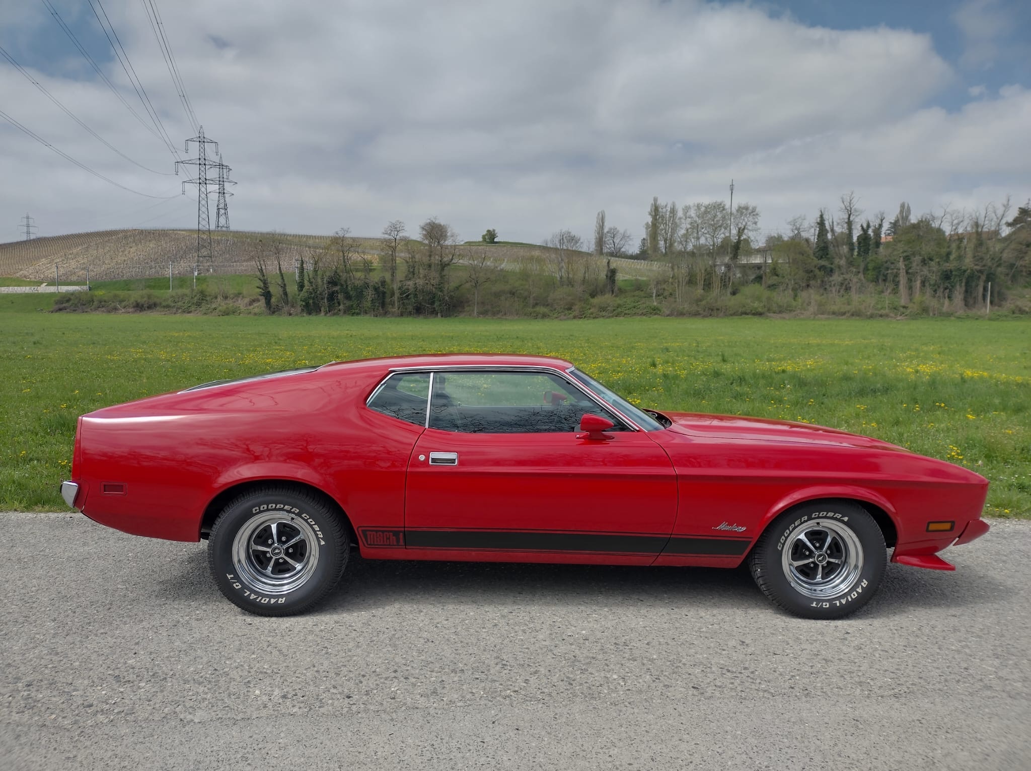 Mary Hohn's first Mustang wasn’t typical for a Swiss driver: a red 1973 Mustang Mach 1 with a 351 cubic-inch Cleveland engine. Hohn has had the Mach 1 since 1985, marking 40 years of ownership.