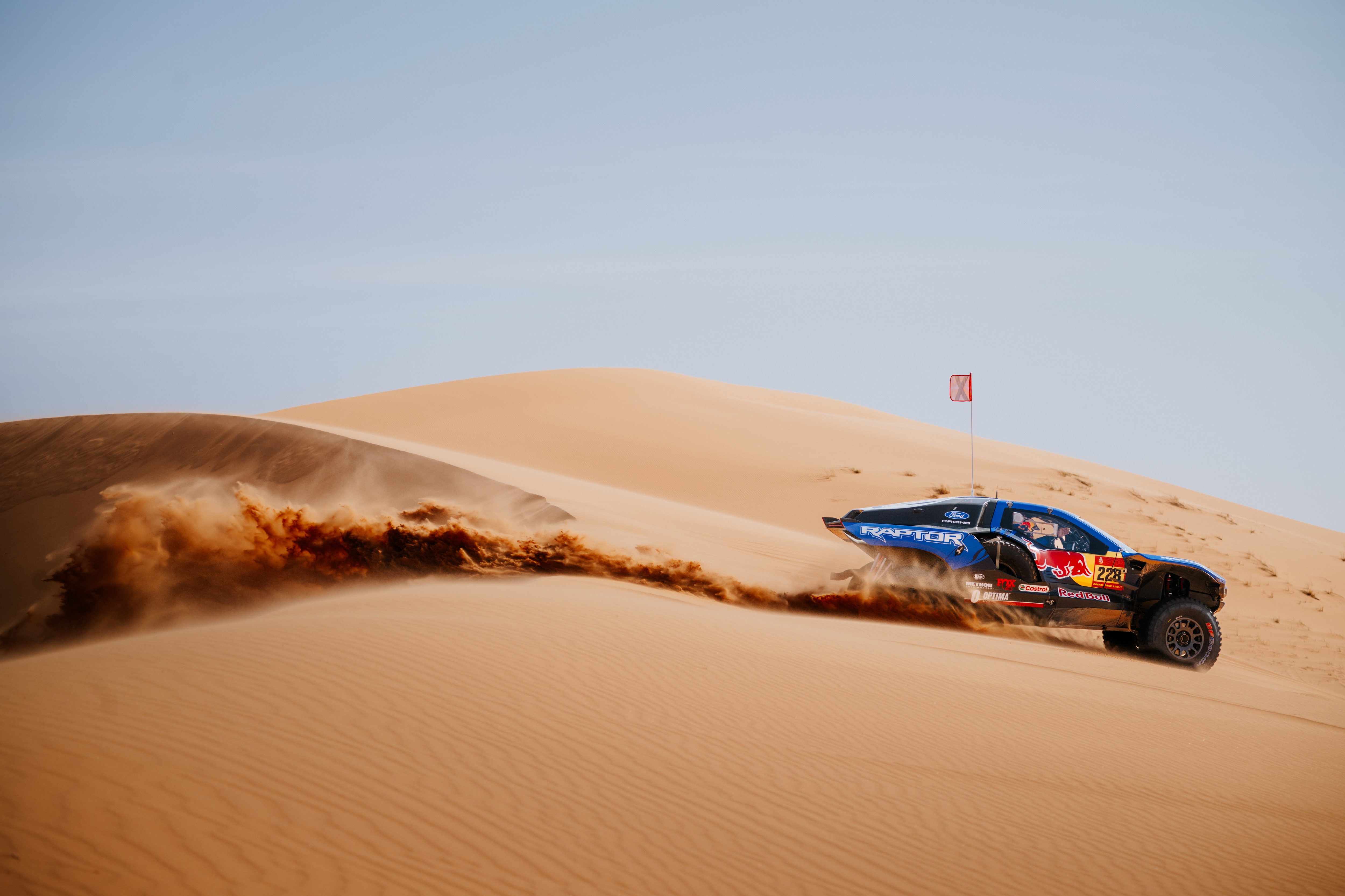 Mitch Guthrie Jr. and the Raptor T1+ during Stage 6 of the 2026 Dakar Rally.